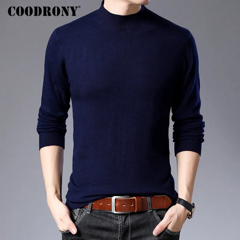 COODRONY Brand Sweater Men Casual Turtleneck Pull Homme Merino Wool Sweaters Autumn Winter Soft Warm Cashmere Pullover Men 93011