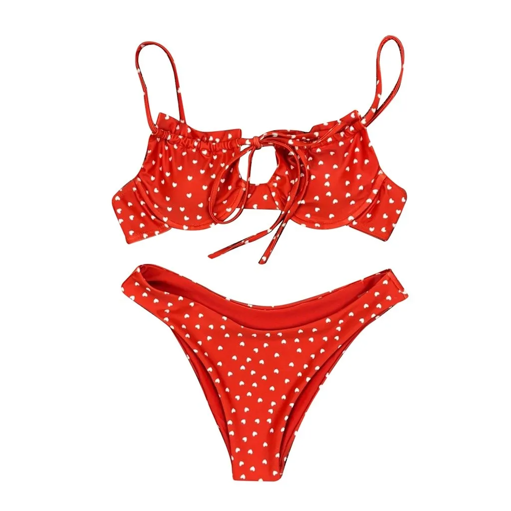 Женский купальник бикини большого размера с оборками и пуш ап 2 21 лето