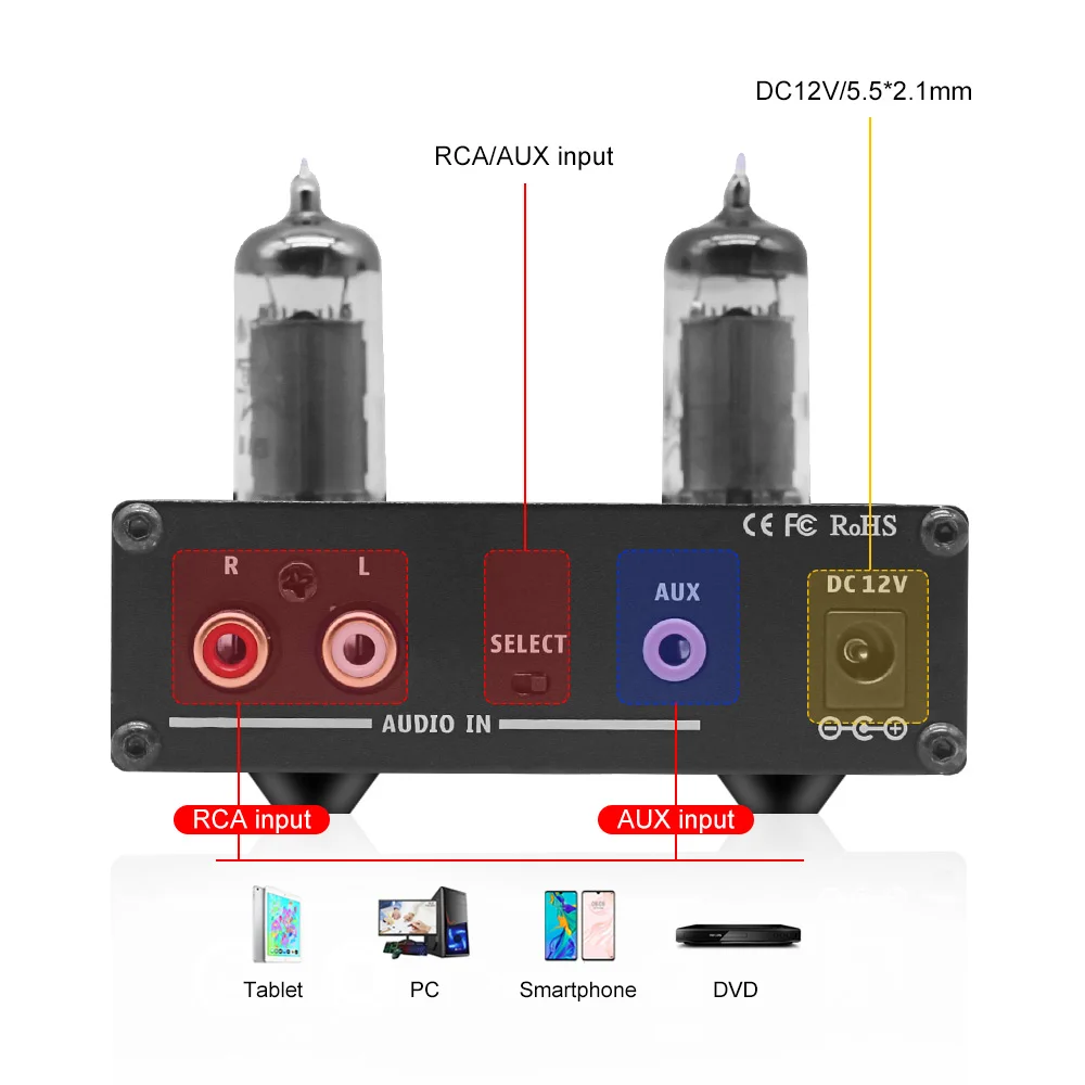 Портативный усилитель для наушников SUCA 6K4 Tube NE5532 аудиоусилитель 6J1