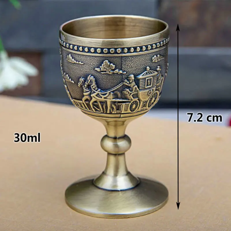 Bronze Carriage Винтажная чашка для вина, чайные чашки, Кубок, домашний металлический художественный декор, украшения, оригинальные подарки, антикварный замок, карета, резная Роза - Цвет: Bronze Carriage