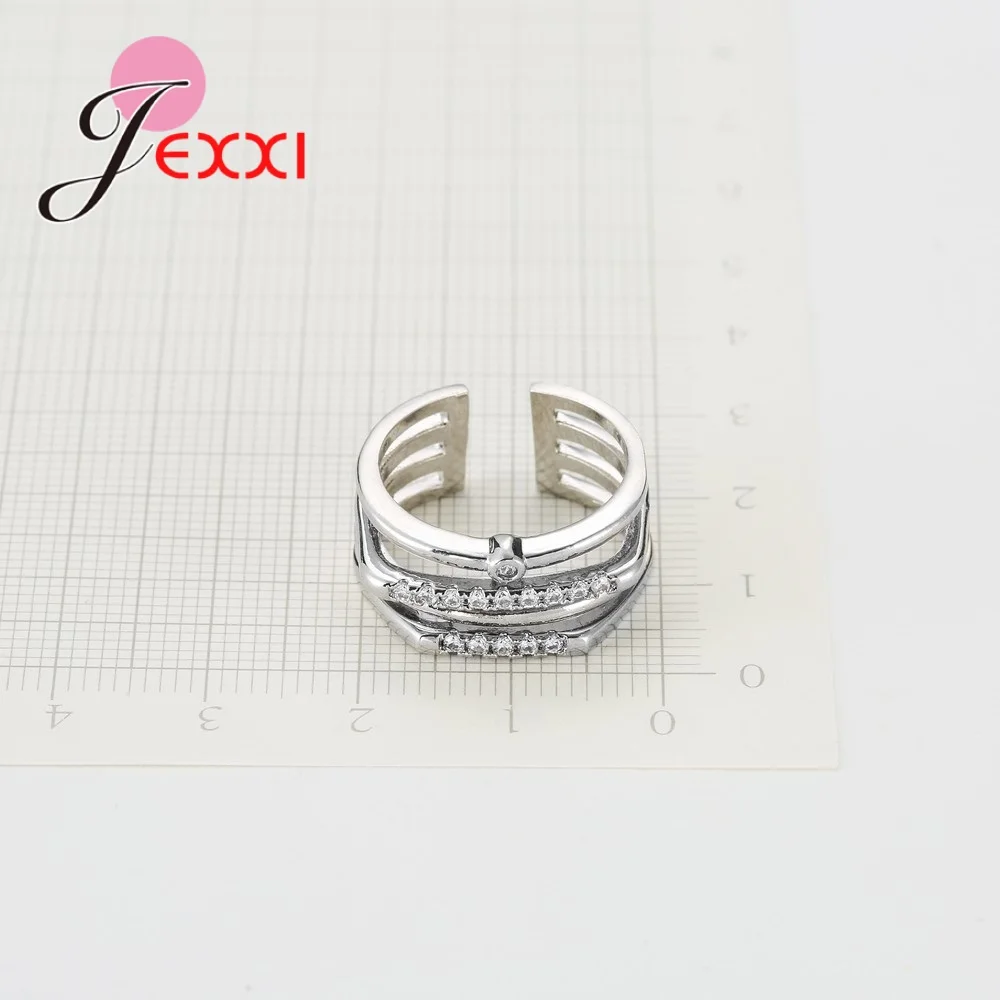 Взрывобезопасные серебряные 4-рядные плоскогубцы для колец с кристаллами