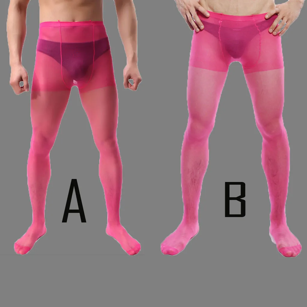 A Porno Pantyhose Sexy Underwear Ultra thin Pantyhose Transparent Silk Thin Stocking Tube Body Stocking Sexi Underwear For Men D3 - Цвет: A