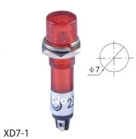 

XD7-1 Warning Pilot Light Indicator PL-101A 7mm lamp DC12V DC24V AC220V