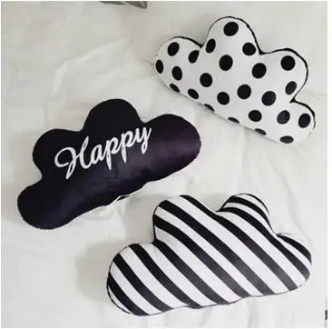 

Nordic style black white cloud shaped back cushion stuffed throw pillow lumbar pillow backrest home decor kids gift