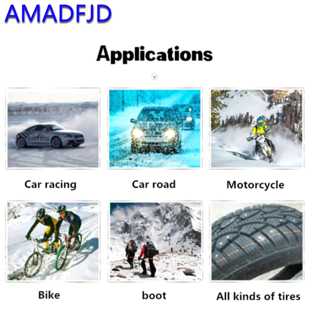AMADFJD 100 шт. 12 мм автомобильные Шпоры колеса шипы для автомобильных шин зимних