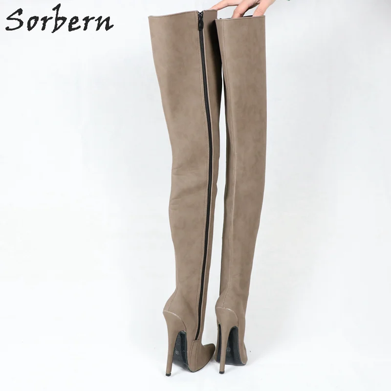 Сапоги на шпильках до середины голени сорберн 60 см контурные заказ с широким