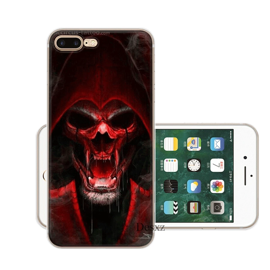 Чехол для мобильного телефона Жесткий iPhone 11 Pro X XR XS Max 6 6s 7 8 Plus 5 5S SE чехол Death Skull |