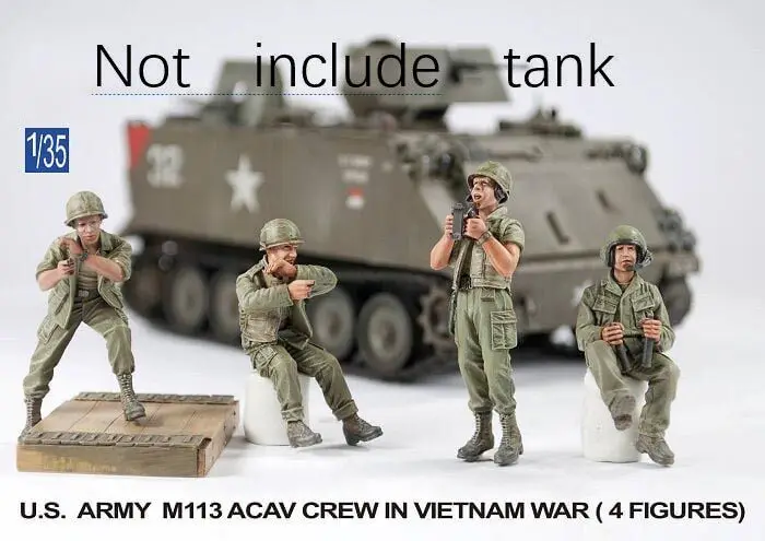 Неокрашенная полимерная фигурка в масштабе 1/35 Вьетнамская война экипаж
