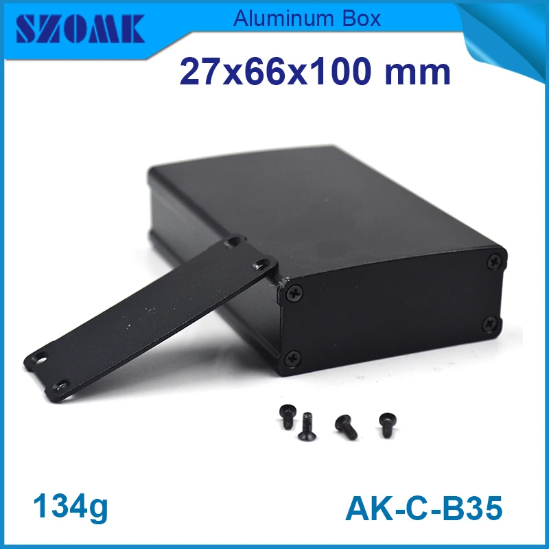 

sensor enclosure in Aluminum housing case 27(H)x66(W)x100(L) mm which in Black color end panels plates with powder coating