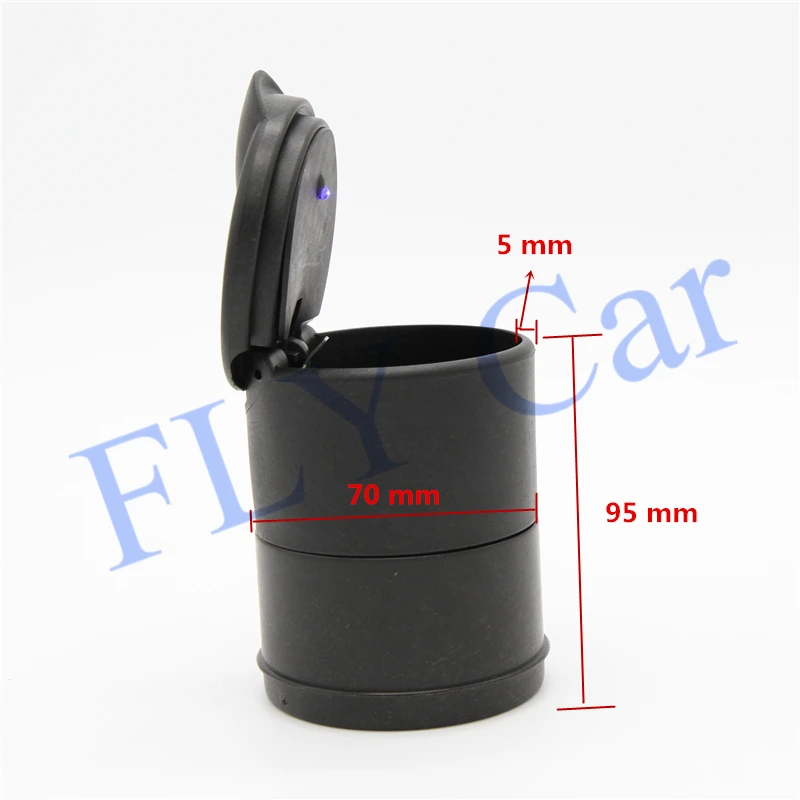 GSPSCN Durable Portable Black Car Ashtray For Interiors Frame Set Dolly Travel Cigarette Ash Holder LED Lamp | Автомобили и