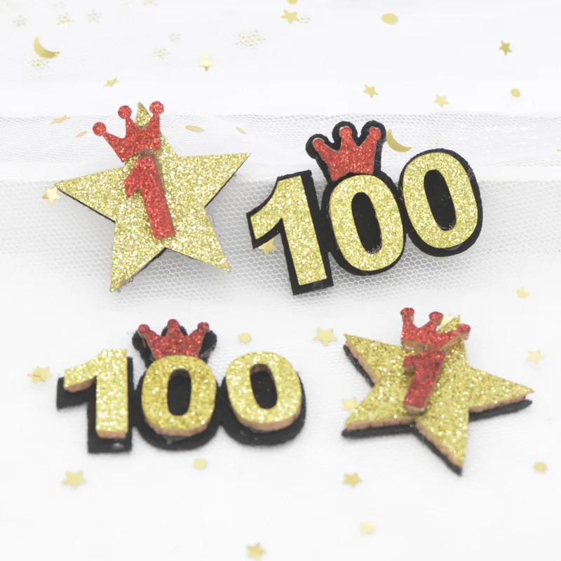 Подкладка из блестящей ткани для украшения торта 1 юбилей и 100 дней 6 шт. G57 | Дом сад