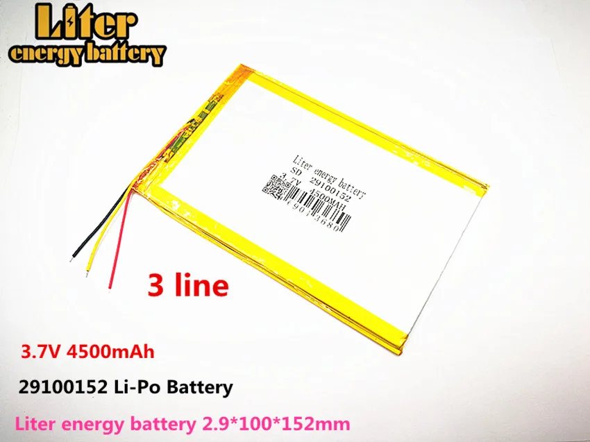 3 провода аккумулятор для планшета 3,7 V 4500mAH 29100152 полимерный литий-ионный/литий-ионный аккумулятор для планшетных ПК