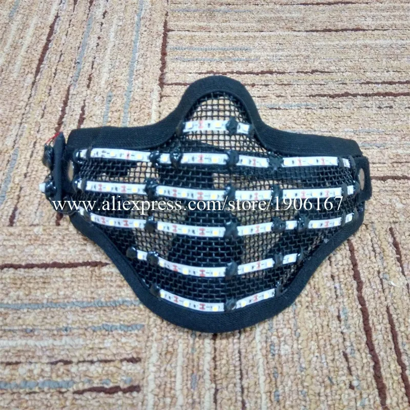 

2015 Бесплатная доставка, светодиодная белая светящаяся маска, герой, защита лица, светодиодные маски для вечевечерние НКИ, Хэллоуина, дня рождения