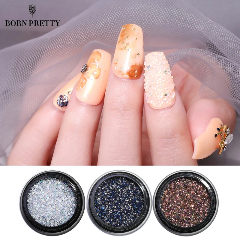 Блестящие микро Стразы для ногтей острое дно 3D украшение Хрустальные мини-бусины