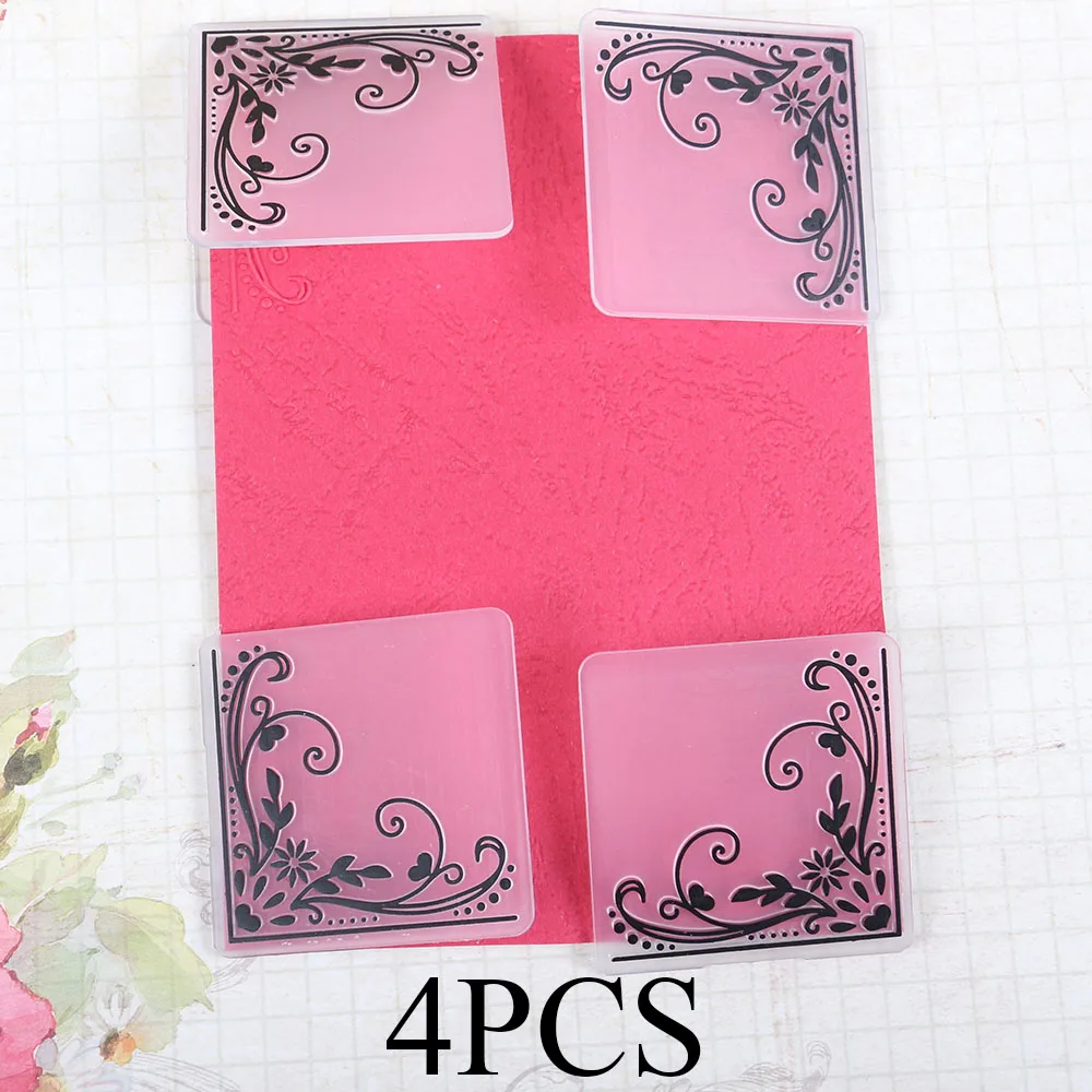 4pcs lace Линия цветок бабочка лоза пластик тиснение папка Трафарет Шаблон для скрапбукинга бумага поздравительная открытка Фотоальбом украшения - Цвет: 4pcs lace