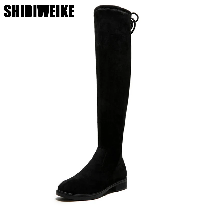 2019 г. новые популярные женские ботинки осенне-зимние сапоги на плоской подошве