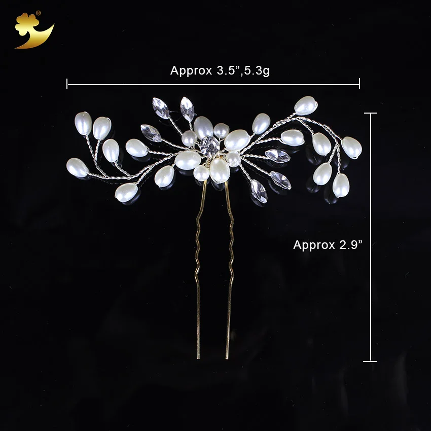 Xinyun Wedding Hairpins Shining Rhinestones Bright Pearls Ornament Bridal Hair Accessories Fashion Jewelry Bridesmaid Gift | Украшения и