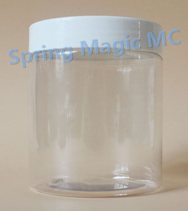 Прозрачные банки для крема из ПЭТ 250 г с черной/белой алюминиевой крышкой