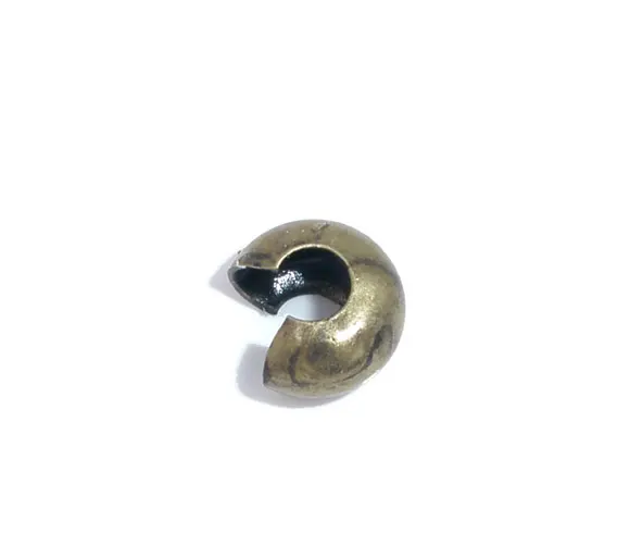 

Alloy Crimp Beads Half Round Antique Bronze 4mm( 1/8") Dia, 20 PCs new