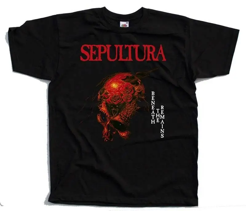Sepultura V1 под остатками альбом Обложка 1989 трашт рубашка (черный) Hip хип хоп футболка