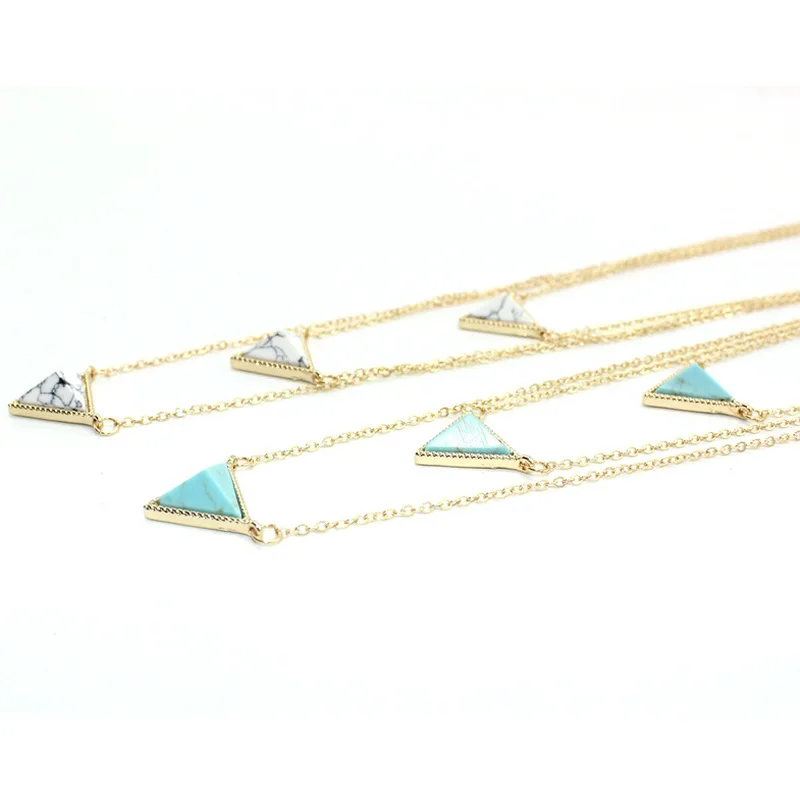 Многослойный треугольник калаллейт Натуральный Камень Хаулит кулон короткая