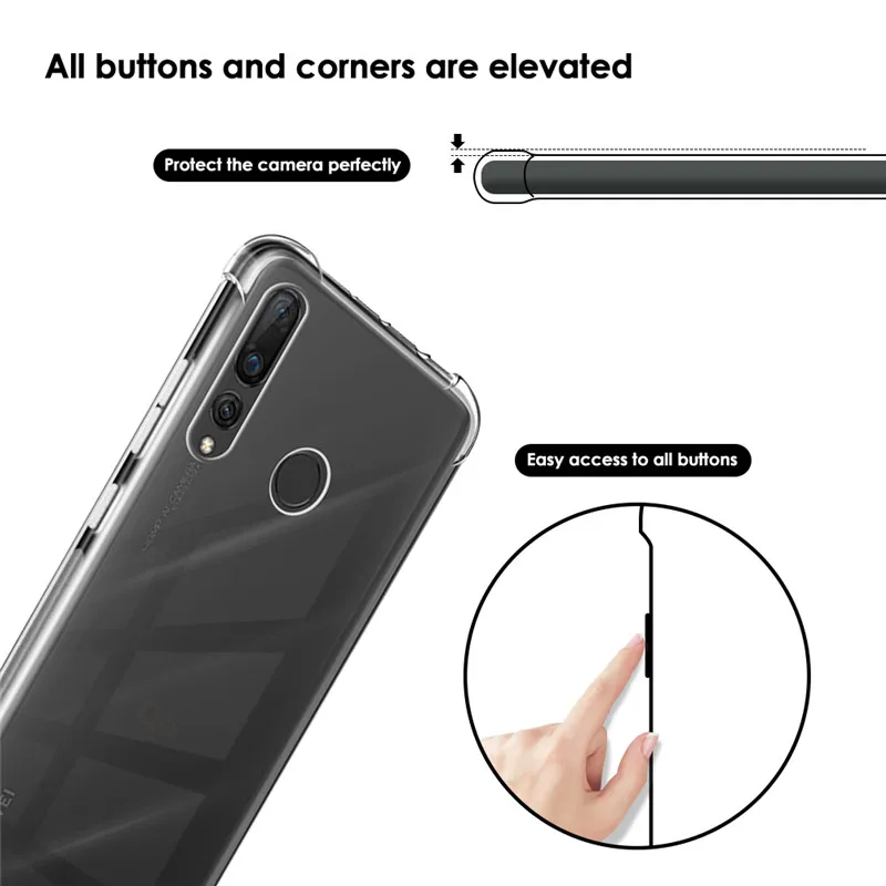 Qosea чехол для huawei Y6 Y7 2019 ультратонкий прозрачный тонкий силиконовый мягкий бант