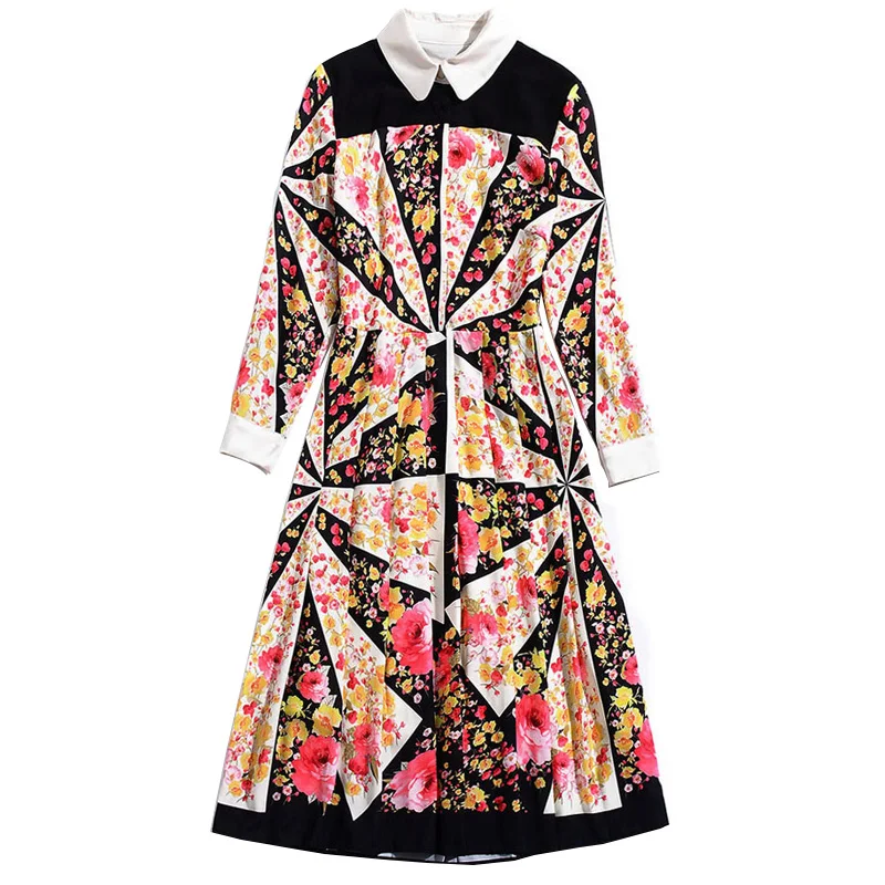 2018 горячая Распродажа женская одежда до середины икры с принтом новое модное