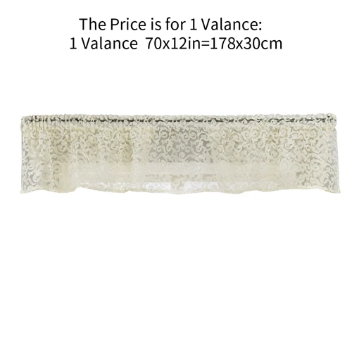 1 valance 178x30cm NAPEARL классические цветочные шторы для кухни с кармашком, оконные балдахины и ярусы, прозрачные короткие шторы, жаккардовый тюль, эркер, вуаль - Цвет: 1 valance 178x30cm