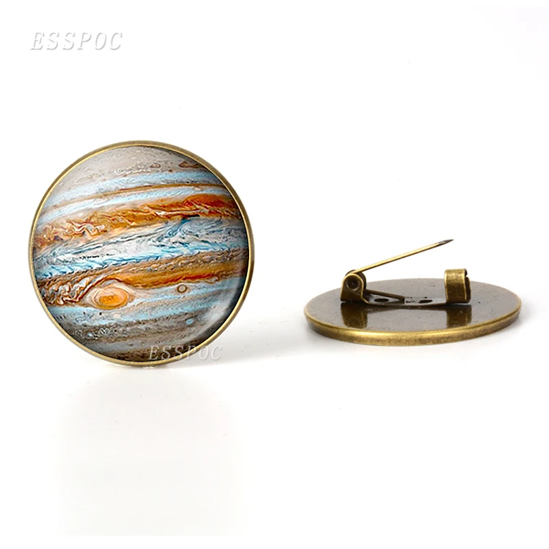 Стеклянные Броши с изображением планеты Луны поверхности Вселенной из космоса