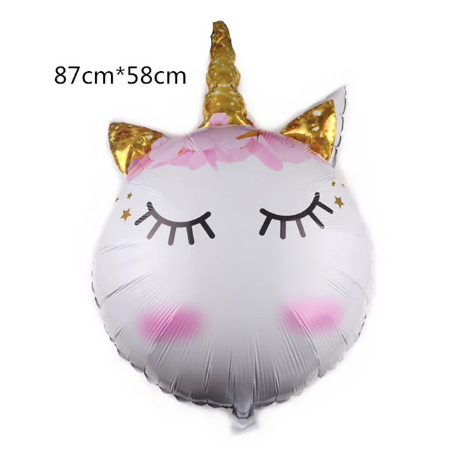 1pcs unicorn head 1 шт. 100*97 см Розовый пони 3D Маленькая Лошадь Единорог шары с днем рождения Единорог вечерние гелиевый воздушный шар покрытый фольгой дети животные игрушки Globos - Цвет: 1pcs unicorn head