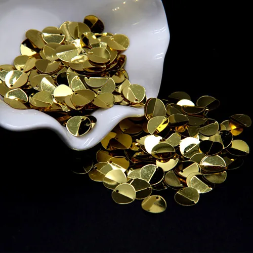 10mm light gold Раза с блестками и пайетками 8/10/12 мм Разноцветные чашки овальная форма, Сыпучие блёстки DIY Свадебные украшения Для женщин швейной АКСЕССУАРЫ 20g - Цвет: 10mm light gold
