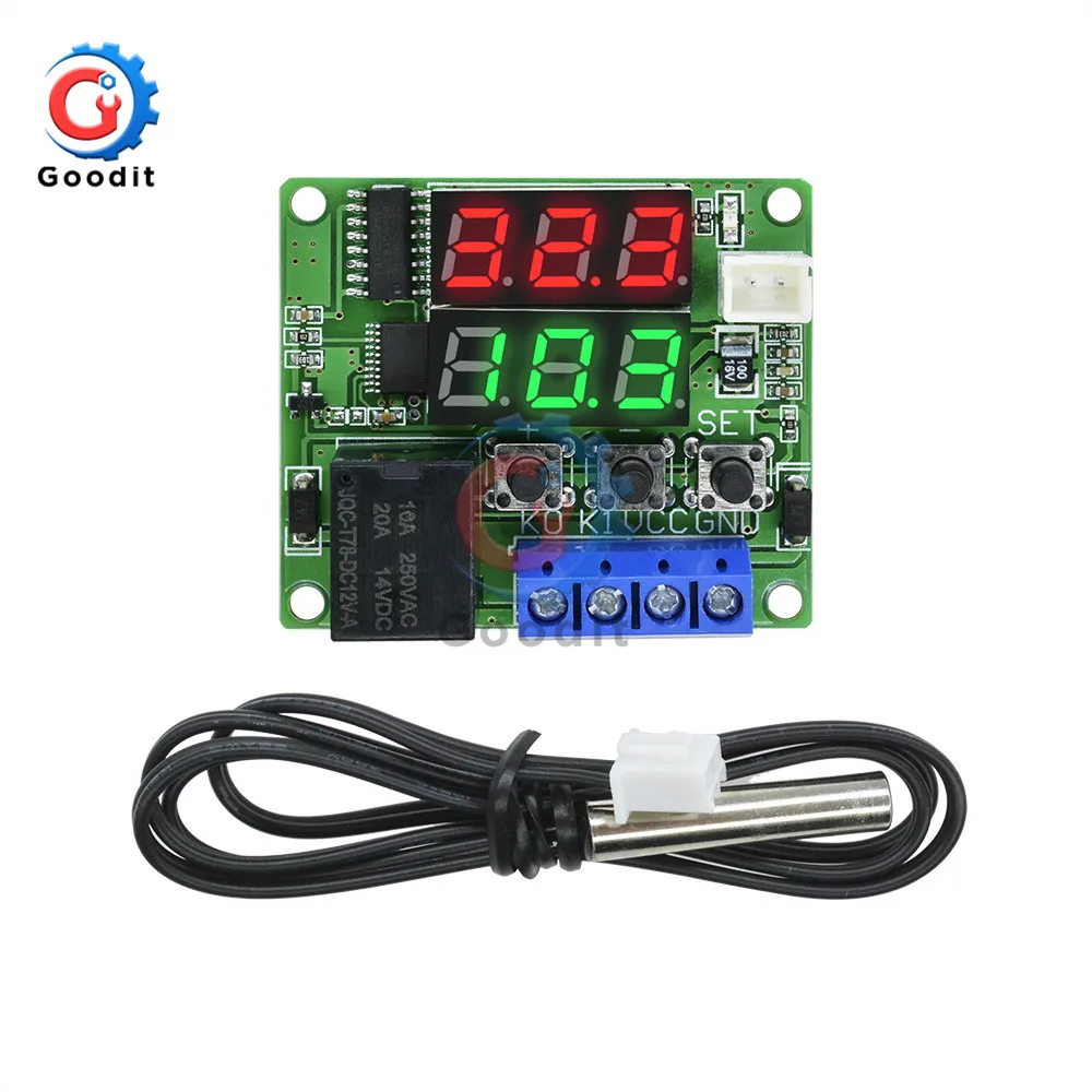XH-W1219 DC 12V двойной светодиодный цифровой дисплей термостат контроль температуры