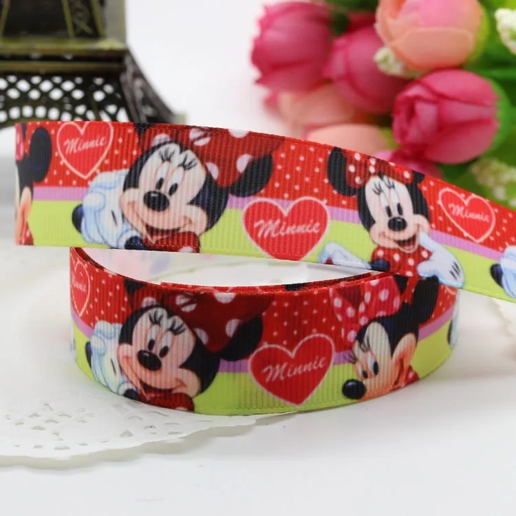 7/8 '' Микки Минни мультфильм напечатанные ленты hairbow головные уборы вечерние украшения «сделай сам» оптом OEM 22 мм D292