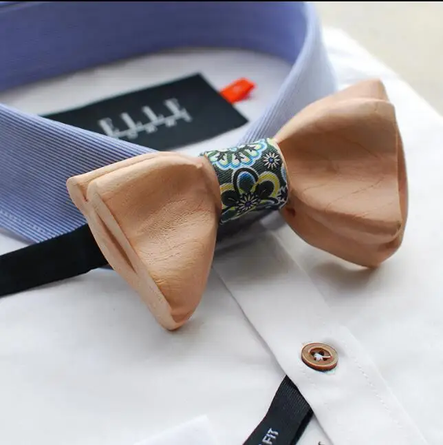 Высококачественный модный винтажный деревянный галстук бабочка с резьбой для