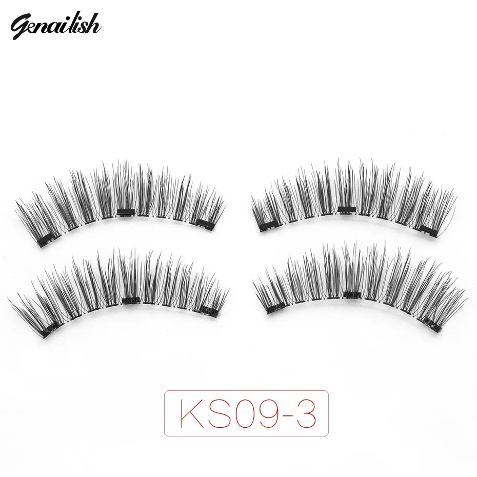 Genailish 3D/6D магнитные ресницы 3 ручной работы накладные Ресницы cilios удобные