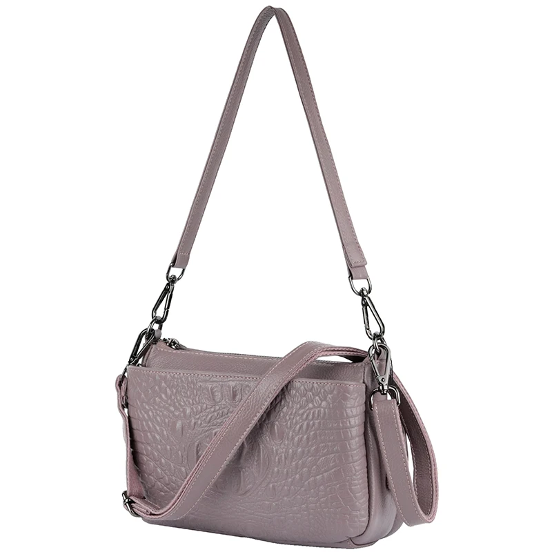 

Genuine Leather Black Handbags For Women 2019 New Shoulder Bag For Fashion Crocodile Pattern Real Leather Women Messenger Purses