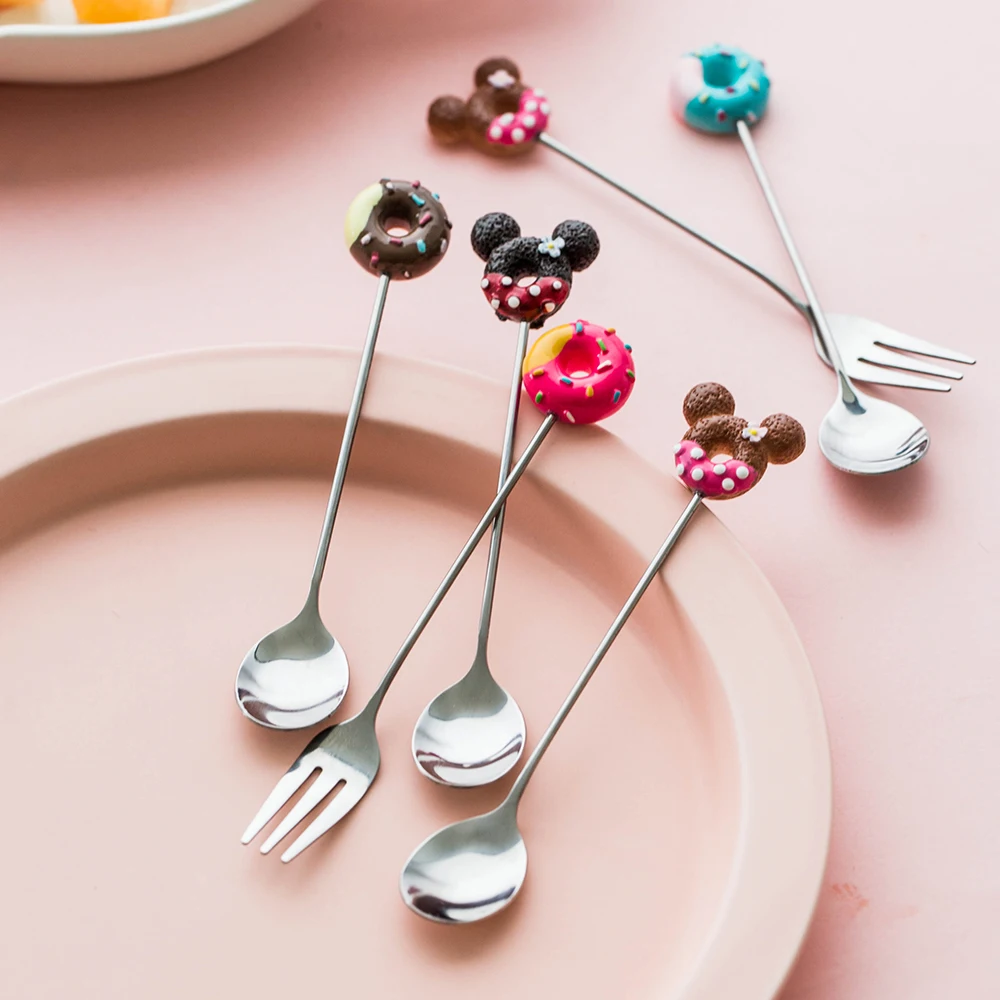 MDZF sweetome из нержавеющей стали мультфильм сердце милый перемешивание ложка и вилка