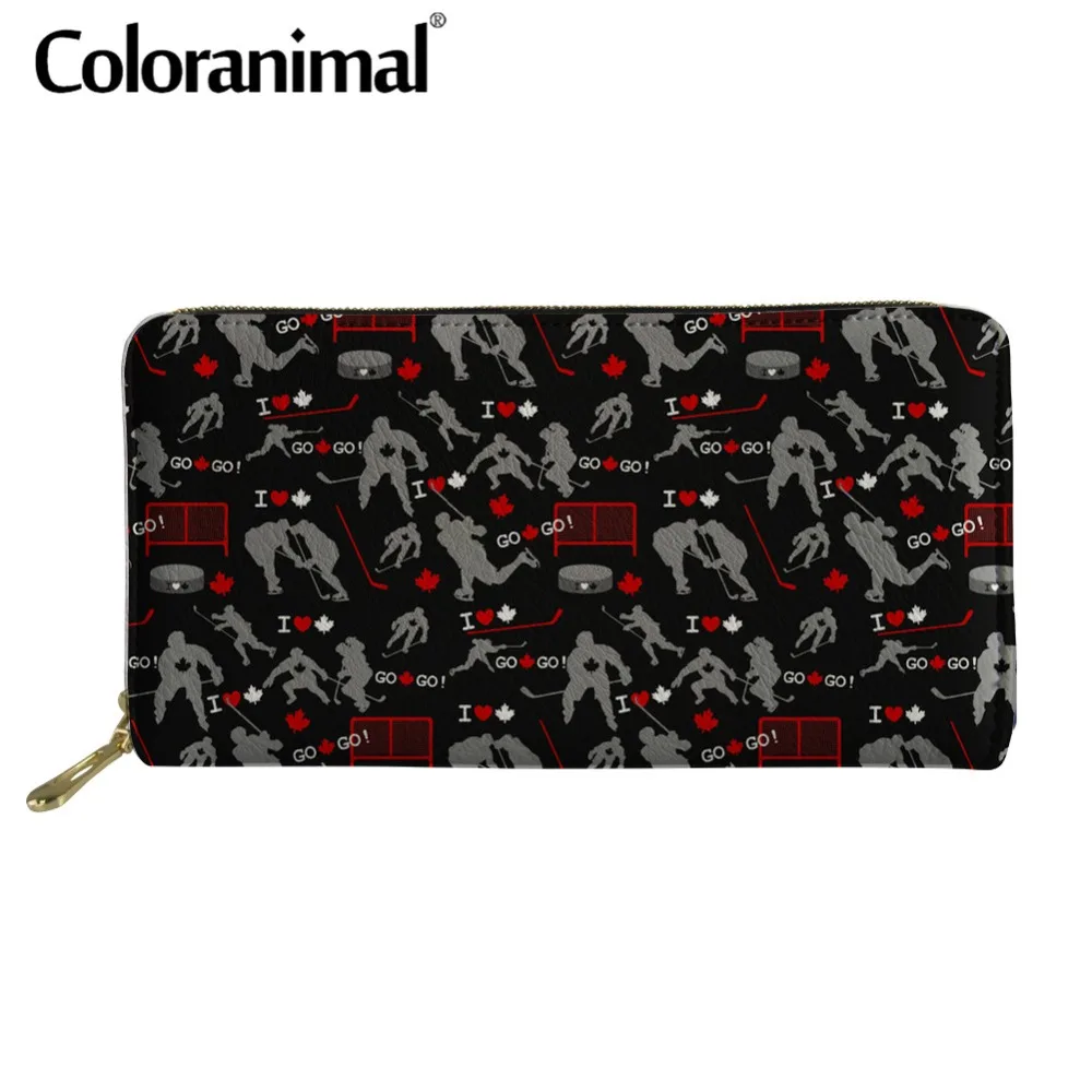 Coloranimal Team Канада мужские кошельки роскошный дизайн Длинный кошелек для