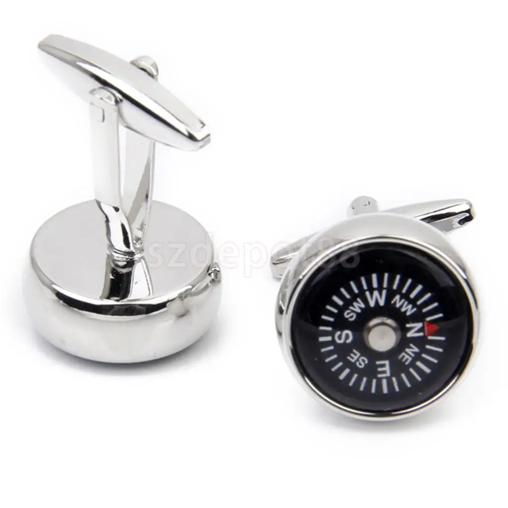 Запонки с компасом запонки в винтажном стиле серебристый оттенок|cufflink cuff|compass