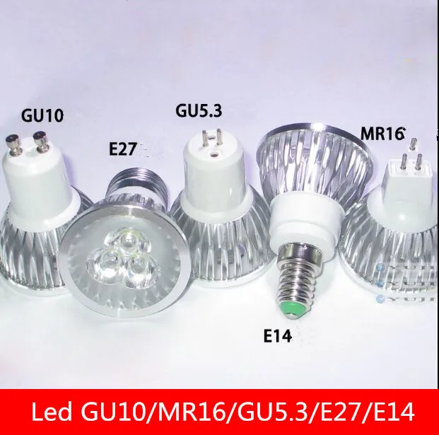 

10PCS free Shipping High Power GU10 15W CREE LED Bulb Light Lamp 12W 9W MR16 E27 Spotlight Track lighting Downlight 12V 85-265V