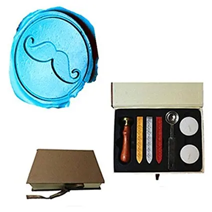 Винтажный Забавный усов на заказ логотип Свадебное приглашение воск уплотнение