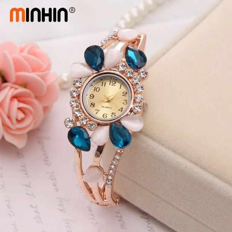 Модные наручные часы MINHIN, 5 цветов,, роскошные винтажные наручные часы, кварцевые часы с имитацией драгоценного камня, Дизайнерские наручные часы