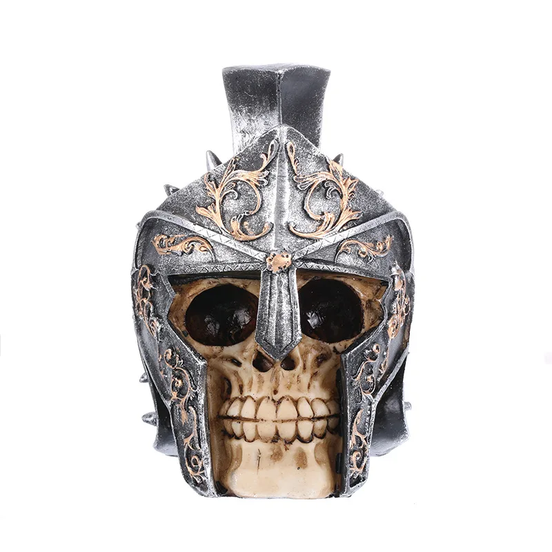 

wholesale factory Lucky Helmet skulls skull ornament resin s terrorist piggy bank decoration forest handis goodsroom Art Statue