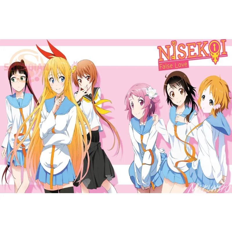 Новый постер Nisekoi для аниме девушек атласный на заказ тканевый настенный с