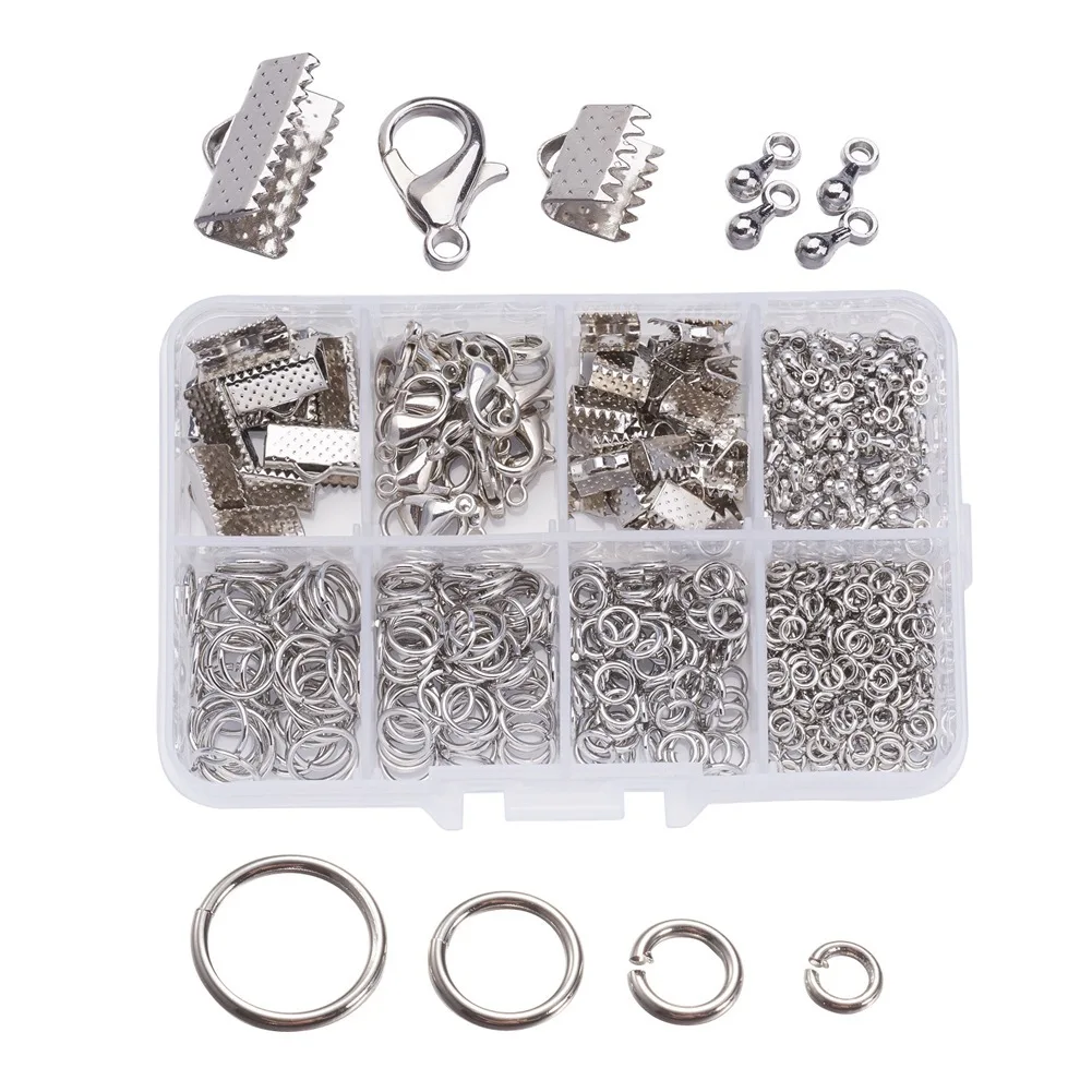 rhodium Кольца с полукруглой омаровой застежкой и хвостовой цепочкой и зажимом для изготовления браслета, ожерелья, ювелирные изделия, инструмент для бисероплетения, товары для рукоделия - Цвет: rhodium