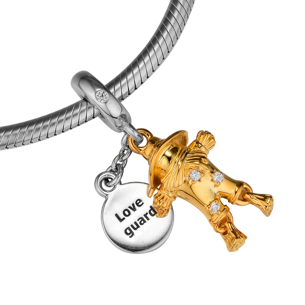 CKK Golden Scarecrow Guardian Charm Bead Fit Europe Bracelets charms Sterling silver 925 original Beads for jewelry making |