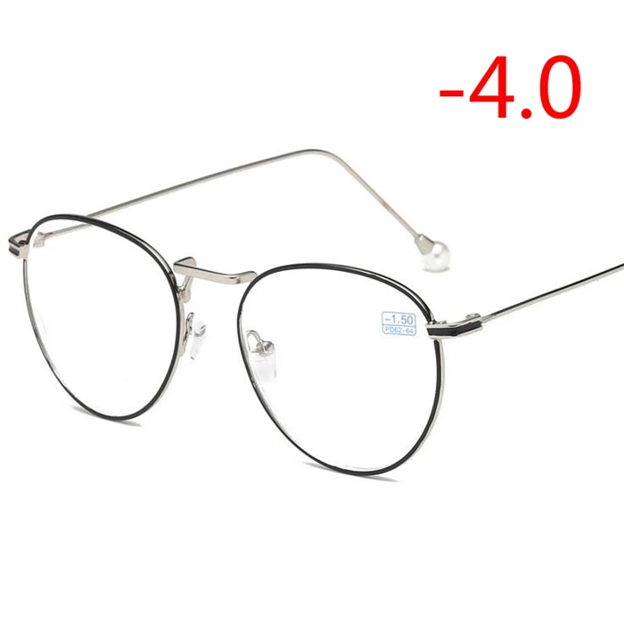 Myopia 400 1,0-1,5-2,0-2,5-3,0-3,5 до-6,0 очки по рецепту для женщин модные круглые оправы готовые близорукость очки дамы - Цвет оправы: Myopia 400