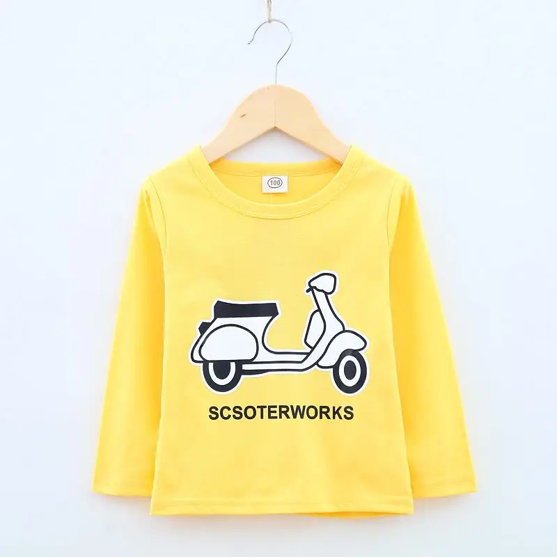 yellow V-TREE г. весенние футболки для девочек с длинными рукавами футболка с персонажами из мультфильмов для мальчиков детские хлопковые футболки топы для девочек футболки для малышей - Цвет: yellow