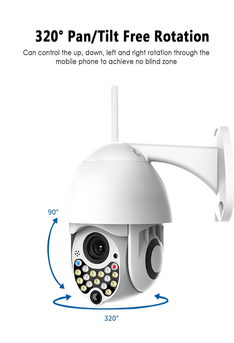 1080P PTZ IP наклон 4X цифровой зум сетевая CCTV камера видеонаблюдения Wifi наружная скоростная купольная беспроводная Wifi камера безопасности панорама