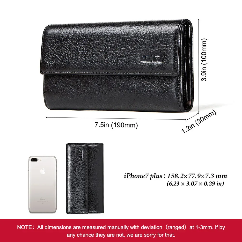 Черный женский длинный кошелек из натуральной кожи новый дизайн кожаный Женский